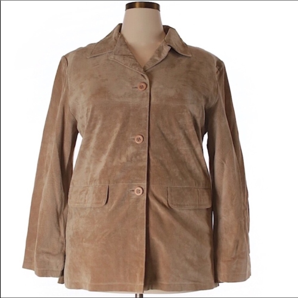Jessica Holbrook Tan Suede Leather Jacket Large